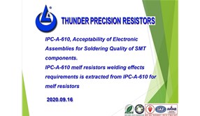 Melf resistors solderability standard of Thunder Precision Resistor Co., Ltd.